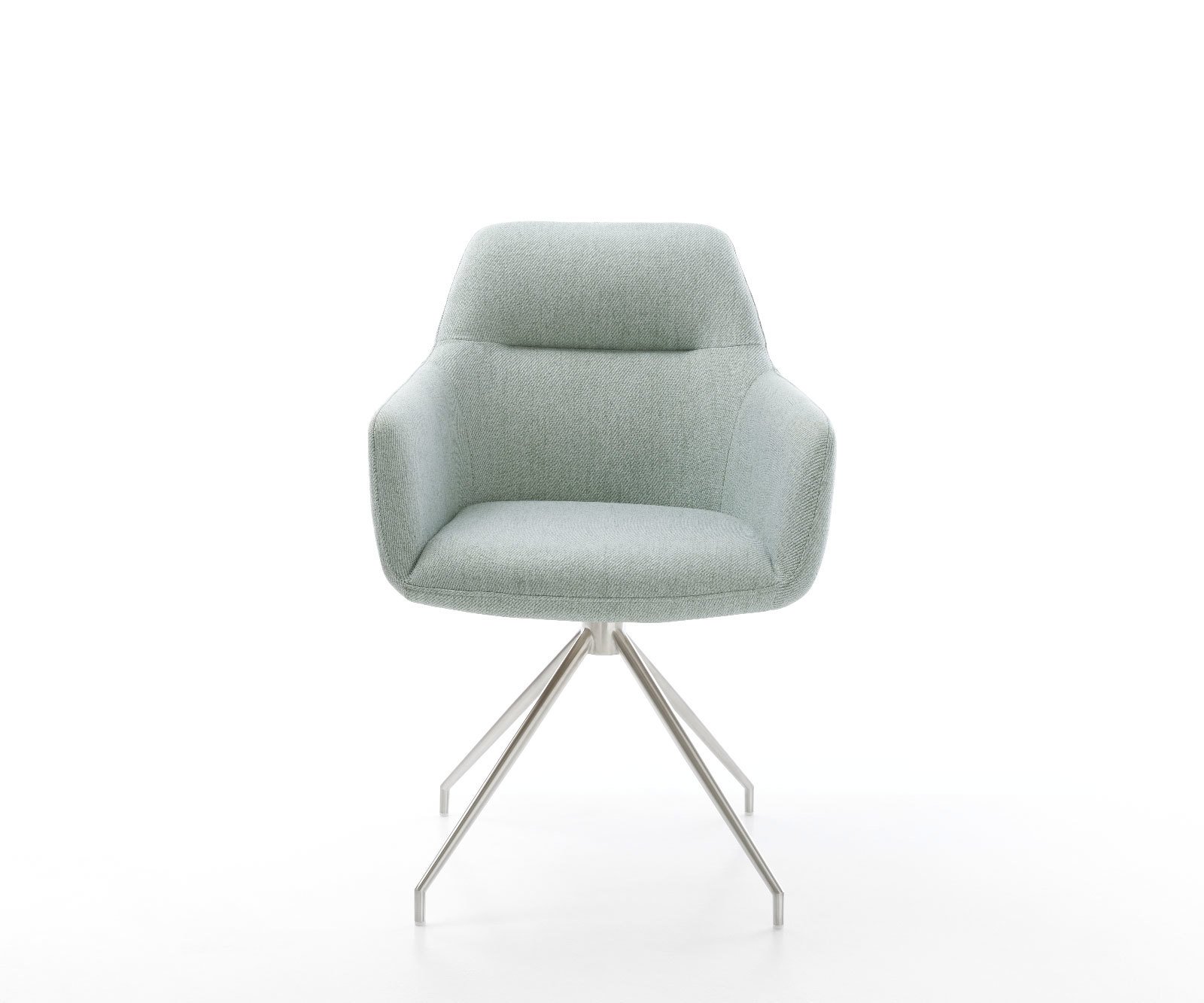 Jedálenská stolička Pejo-Flex tkanina mentolová krížová podstava zúžená nerezová oceľ vrecková pružina - Image 2