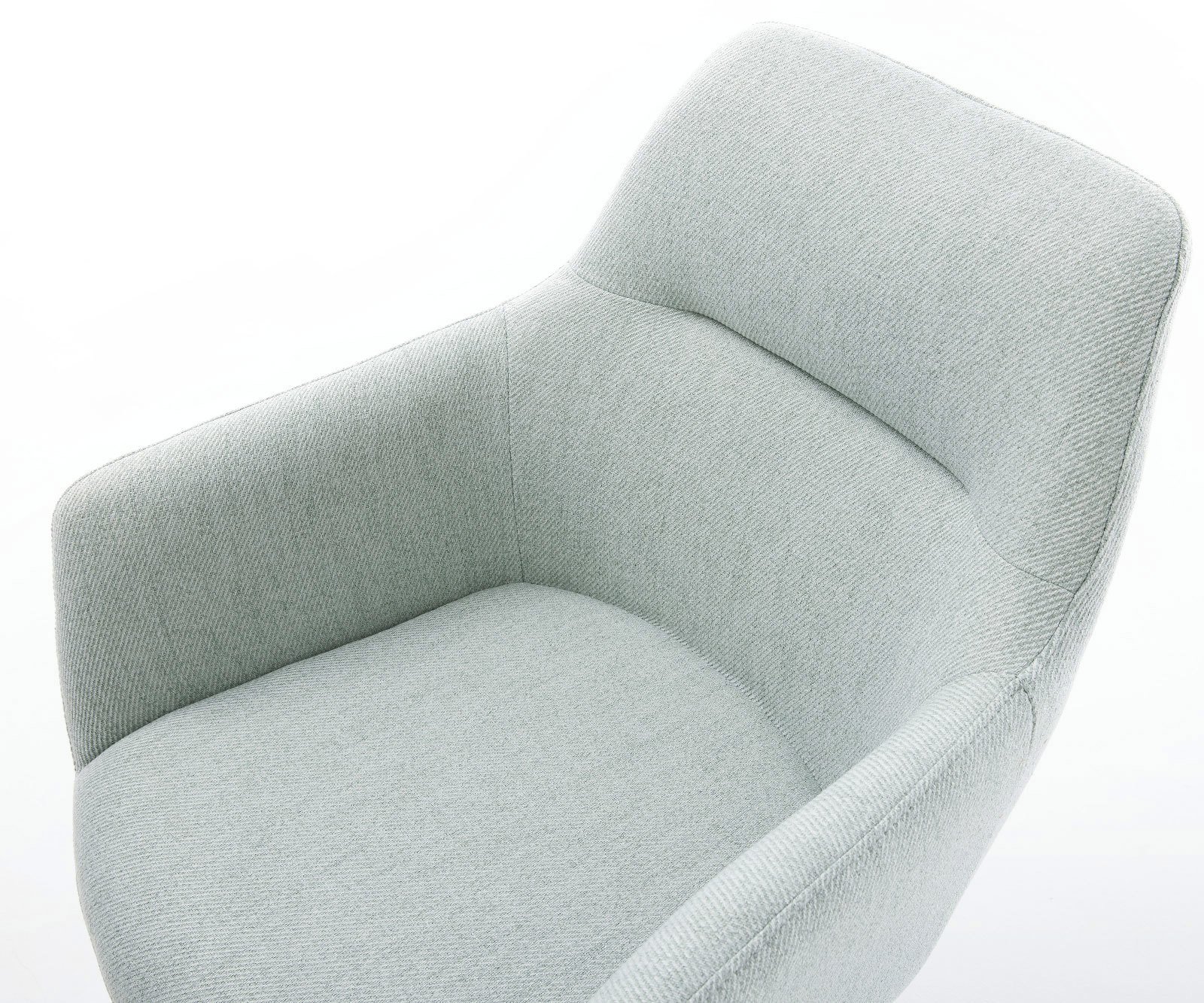 Jedálenská stolička Pejo-Flex tkanina mentolová krížová podstava zúžená nerezová oceľ vrecková pružina - Image 4