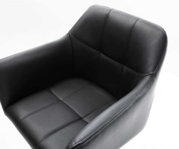 Barová stolička Yulo-Flex z pravej kože s čiernym kovovým podstavcom - Image 4