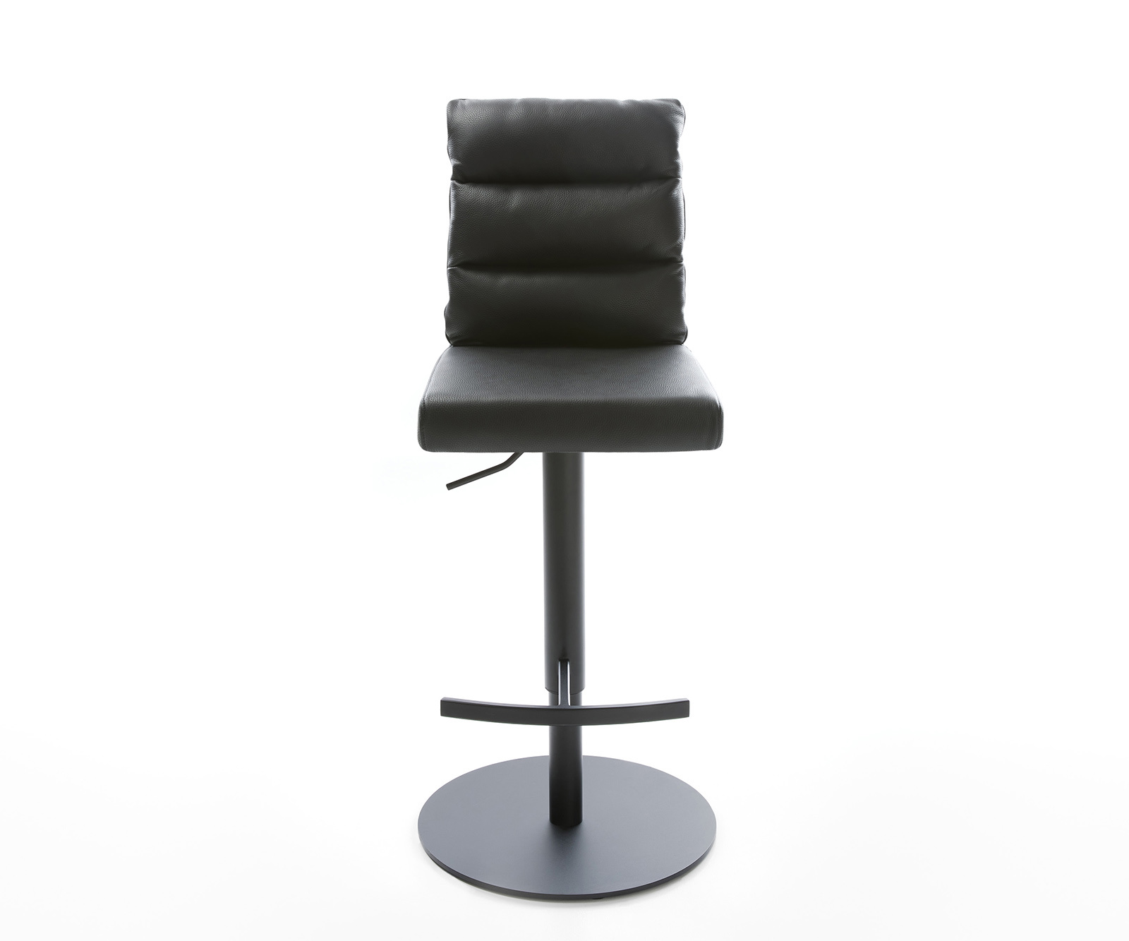 Barová stolička Pela-Flex pravá koža čierna otočná podstava výškovo nastaviteľná kov - Image 2
