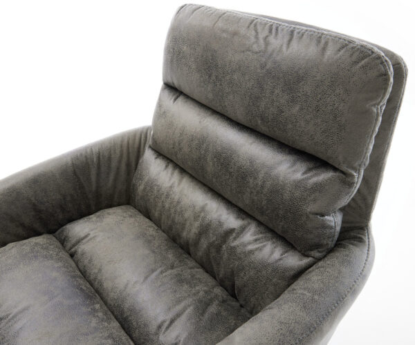 Jedálenská stolička Abelia-Flex s podrúčkami sivá vintage tenká základňa z nehrdzavejúcej ocele - Image 4