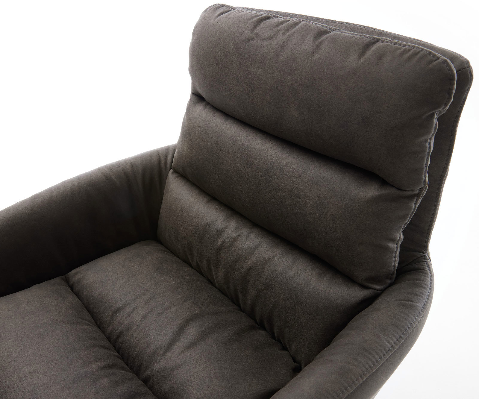 Jedálenská stolička Abelia-Flex s opierkami mikrovlákno antracitová vintage tenká podstava nerezová oceľ - Image 4