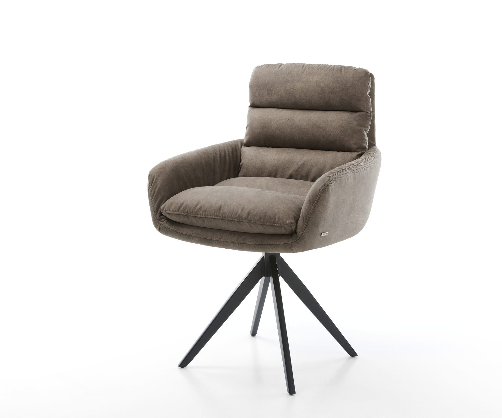 Jedálenská stolička Abelia-Flex s opierkami mikrovlákno taupe vintage krížová podstava hranatá čierna