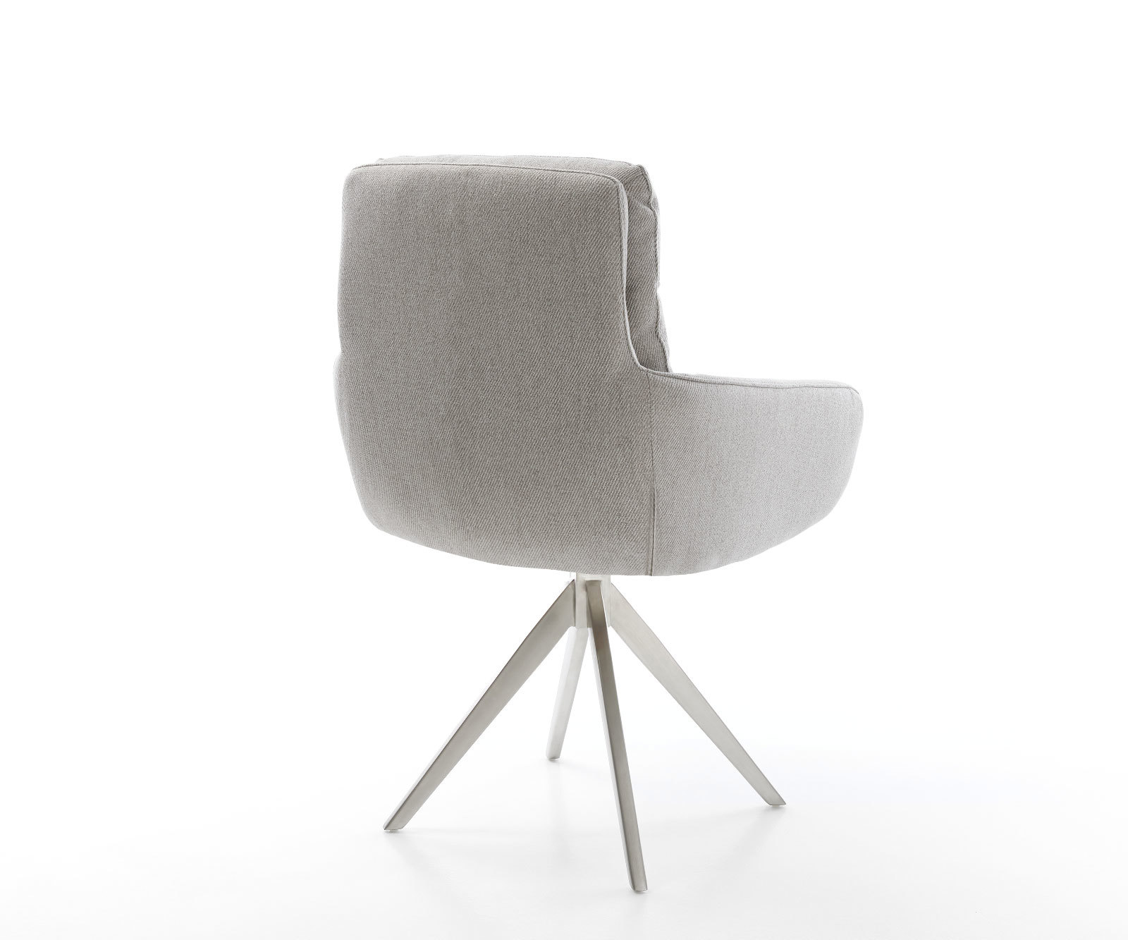 Jedálenská stolička Abelia-Flex s opierkami pruhy svetlosivá krížová podstava hranatá nerezová oceľ - Image 5