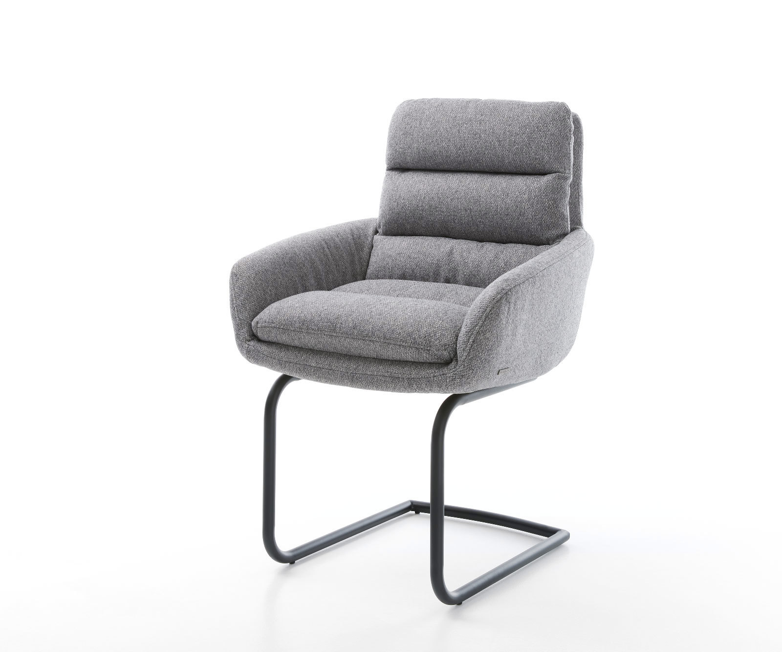 Jedálenská stolička Abelia-Flex s opierkami texturovaná látka svetlosivá jedálenská stolička okrúhla čierna