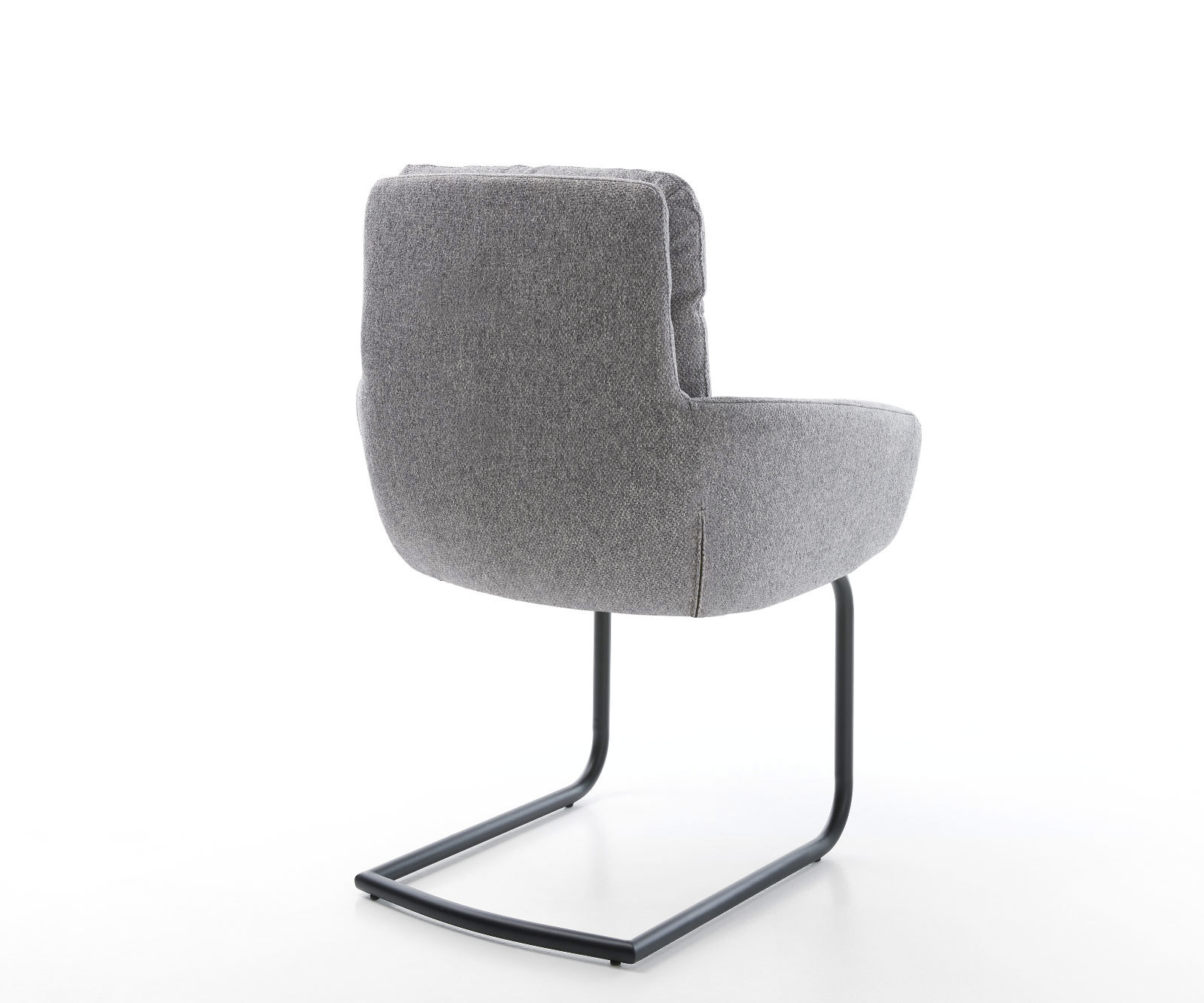 Jedálenská stolička Abelia-Flex s opierkami texturovaná látka svetlosivá jedálenská stolička okrúhla čierna - Image 5