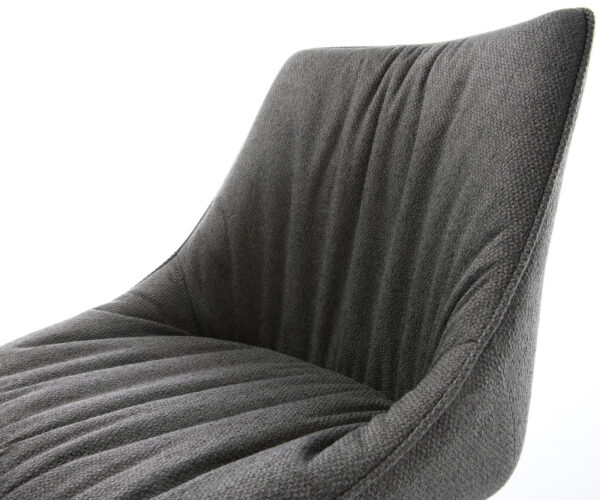Hojdacie kreslo Elda-Flex Textured Fabric Anthracite Cantilever Round Black - Image 4