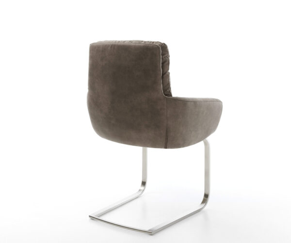 Jedálenská stolička Abelia-Flex s podrúčkami taupe vintage konzolová základňa plochá nerezová oceľ - Image 5
