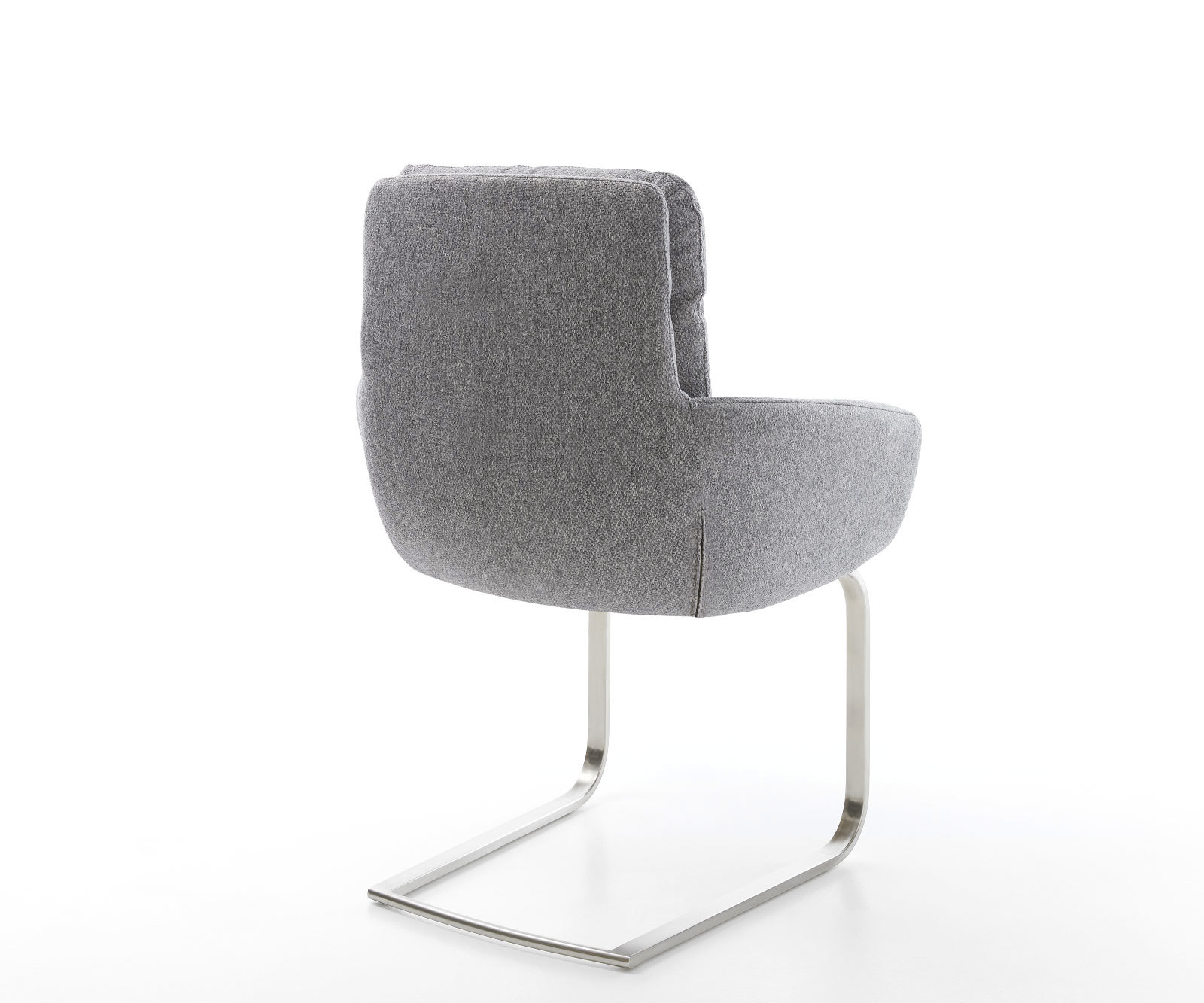 Jedálenská stolička Abelia-Flex s opierkami texturovaná látka svetlosivá jedálenská stolička plochá nerezová oceľ - Image 5