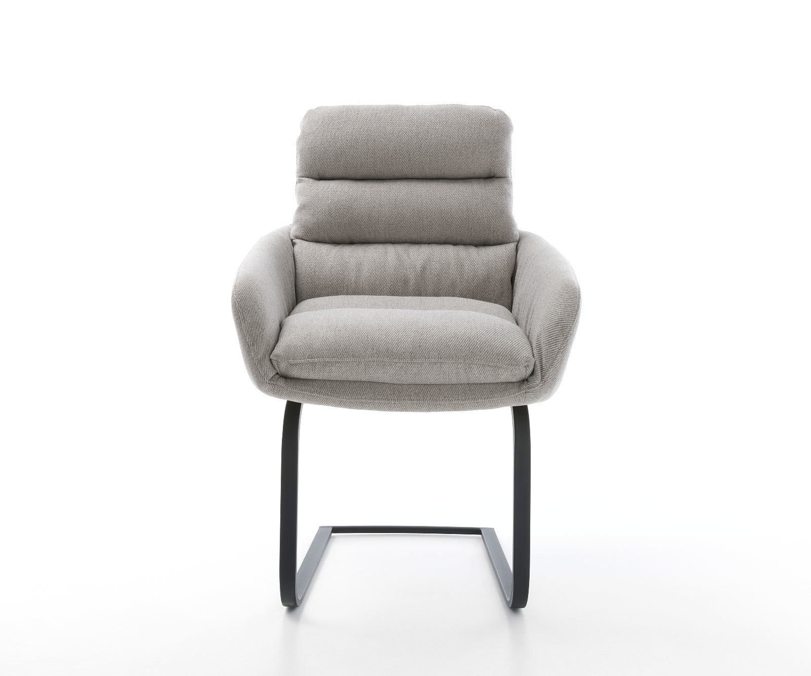 Jedálenská stolička Abelia-Flex s opierkami pruhy svetlosivá jedálenská stolička plochá čierna - Image 2