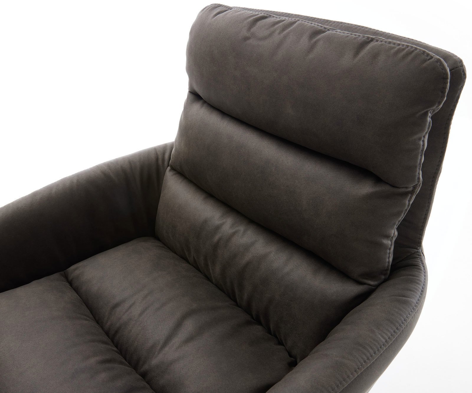 Jedálenská stolička Abelia-Flex s opierkami mikrovlákno antracitová vintage 4-nohá zúžená čierna - Image 4