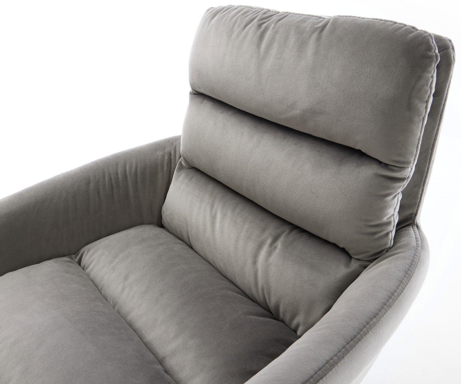 Jedálenská stolička Abelia-Flex s opierkami zamat sivá 4-nohá zúžená čierna - Image 4