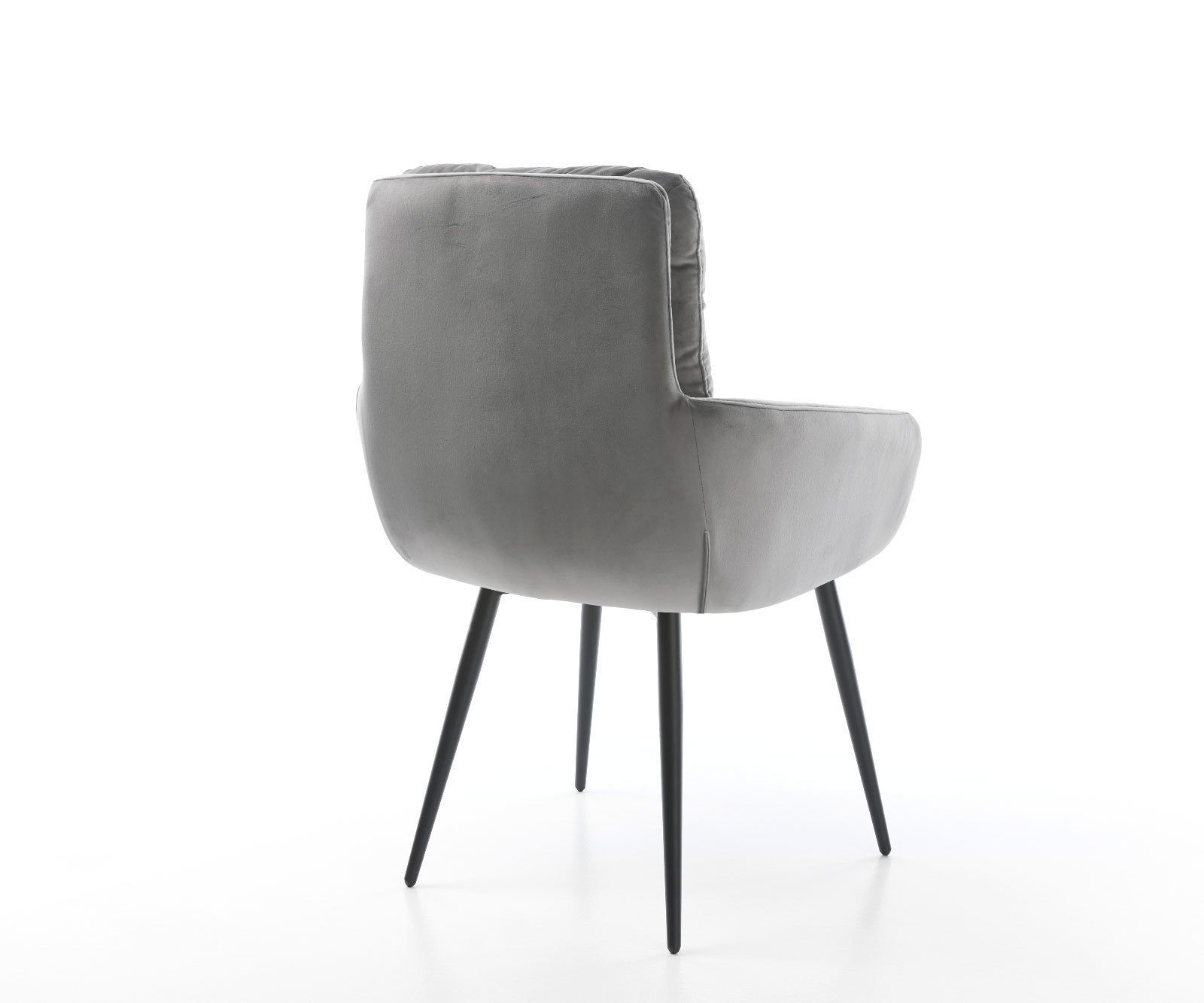 Jedálenská stolička Abelia-Flex s opierkami zamat sivá 4-nohá zúžená čierna - Image 5