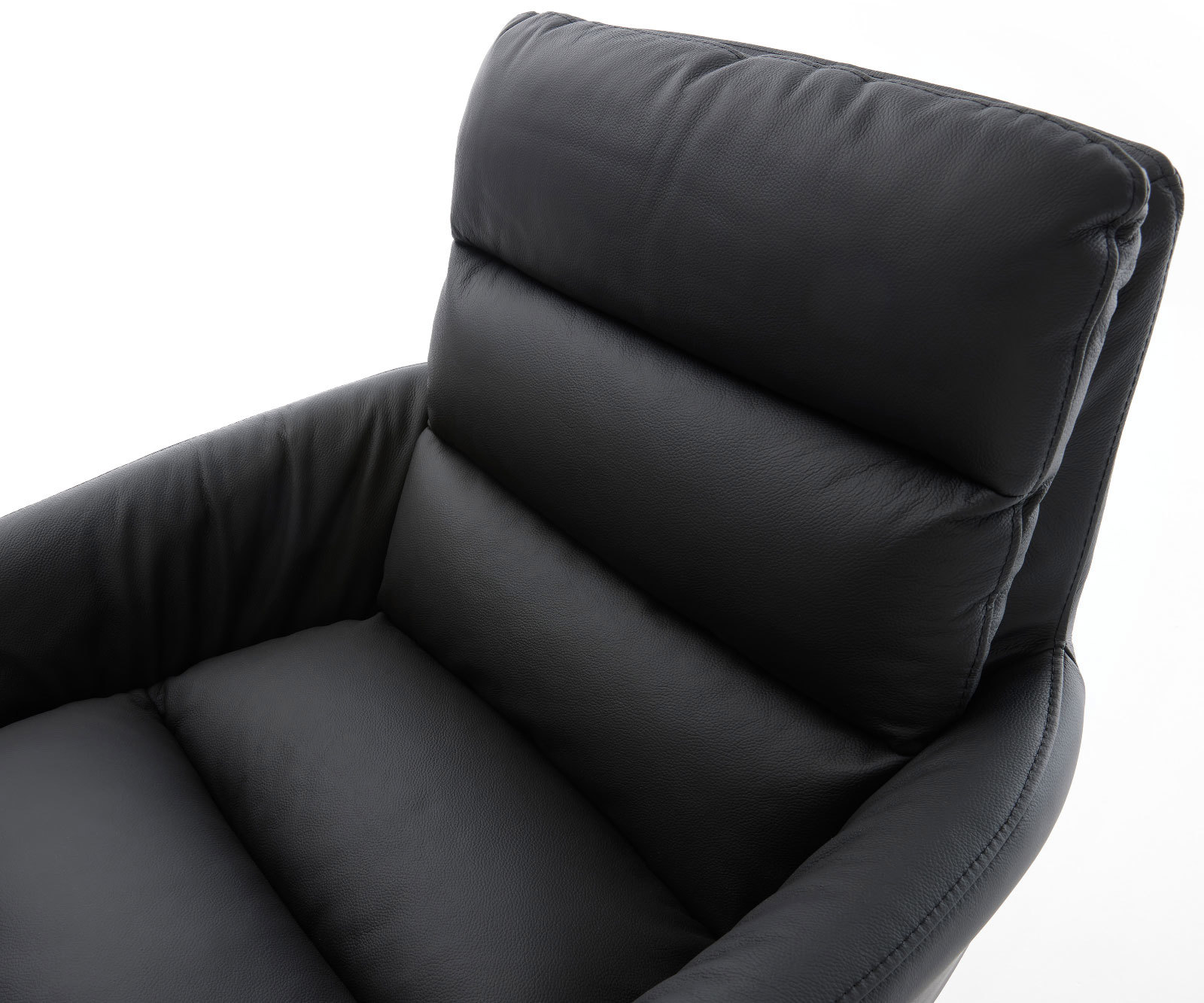 Jedálenská stolička Abelia-Flex s opierkami pravá koža čierna 4-nohá zúžená čierna - Image 4