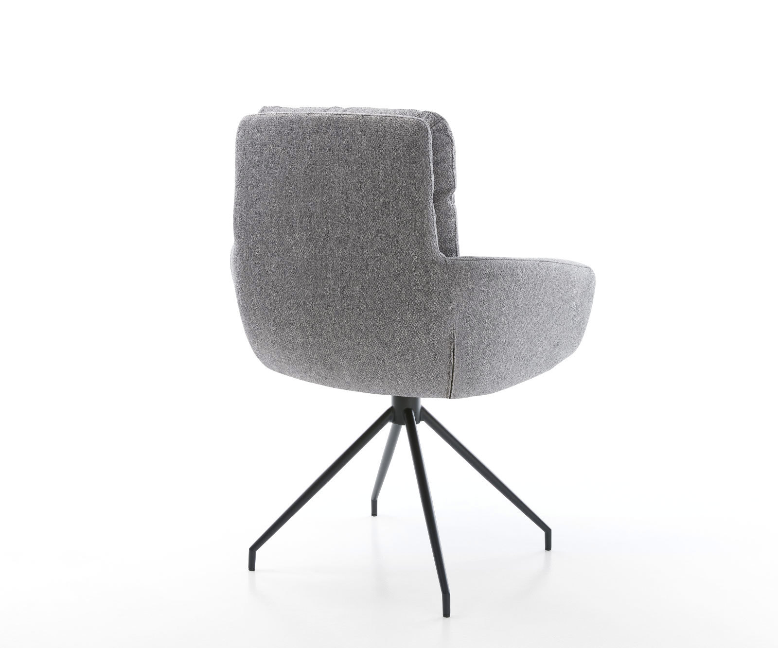 Jedálenská stolička Abelia-Flex s opierkami texturovaná látka svetlosivá krížová podstava zúžená čierna - Image 5