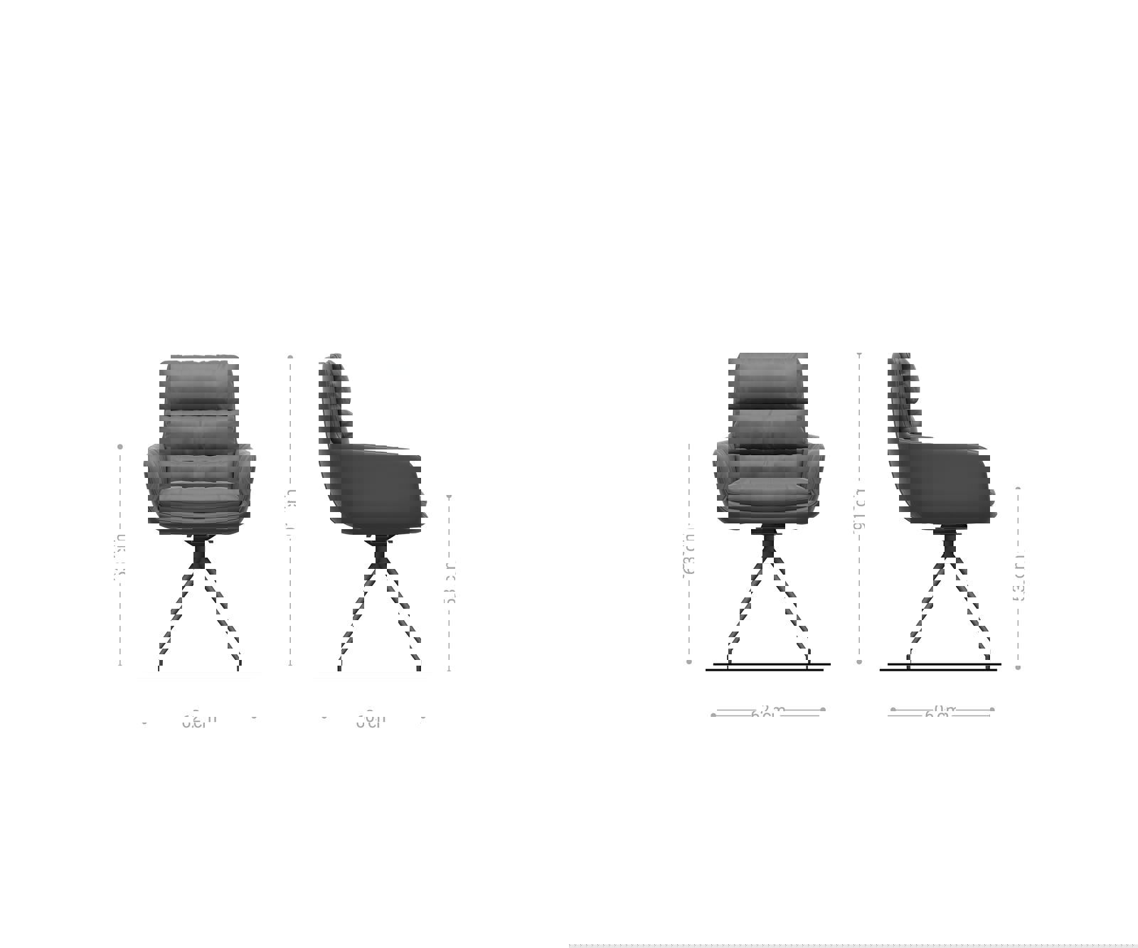 Jedálenská stolička Abelia-Flex s opierkami texturovaná látka svetlosivá krížová podstava zúžená čierna - Image 6