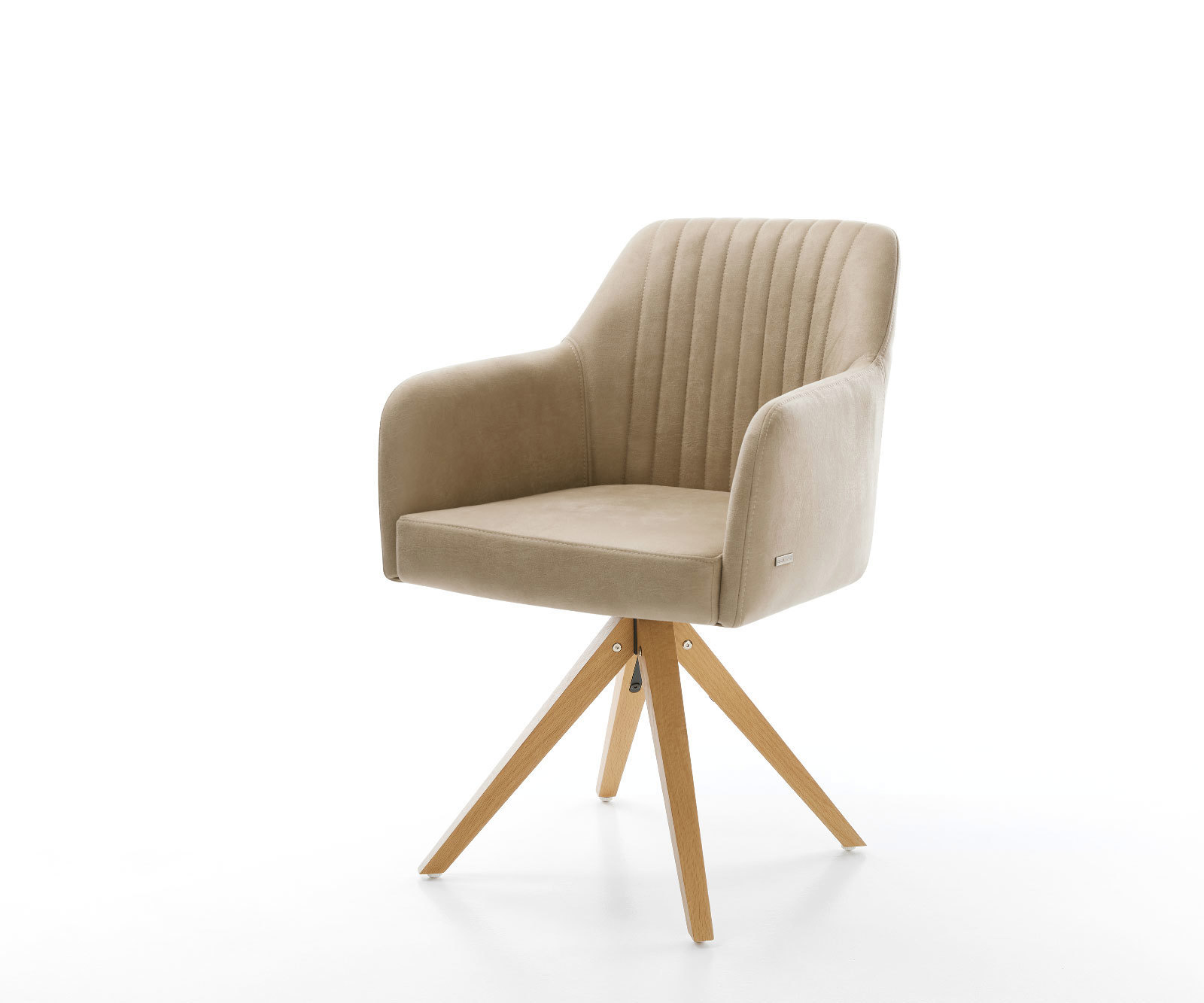 Jedálenská stolička Greg-Flex mikrovlákno béžová vintage drevená podstava hranatá prírodná vrecková pružina