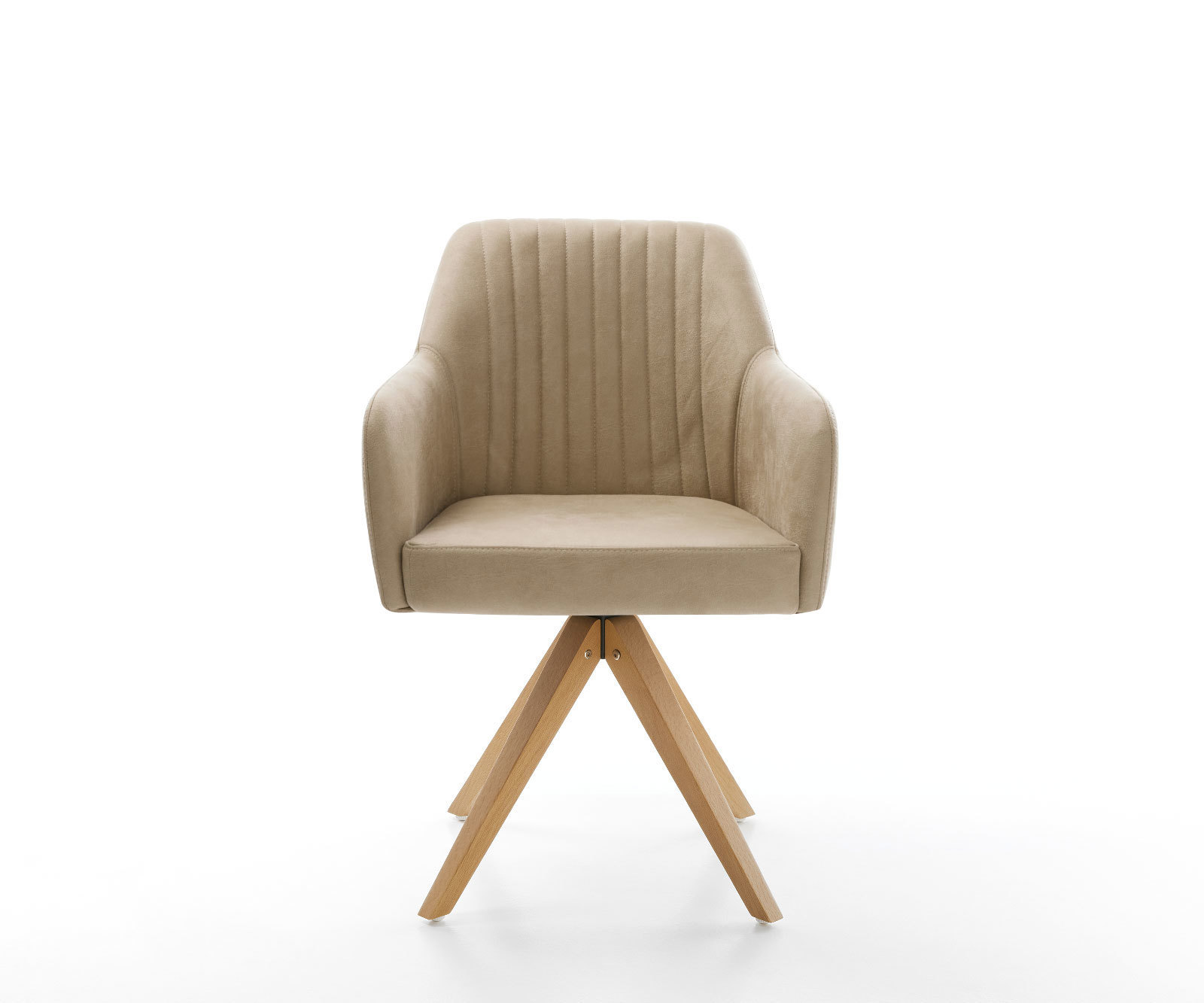 Jedálenská stolička Greg-Flex mikrovlákno béžová vintage drevená podstava hranatá prírodná vrecková pružina - Image 2