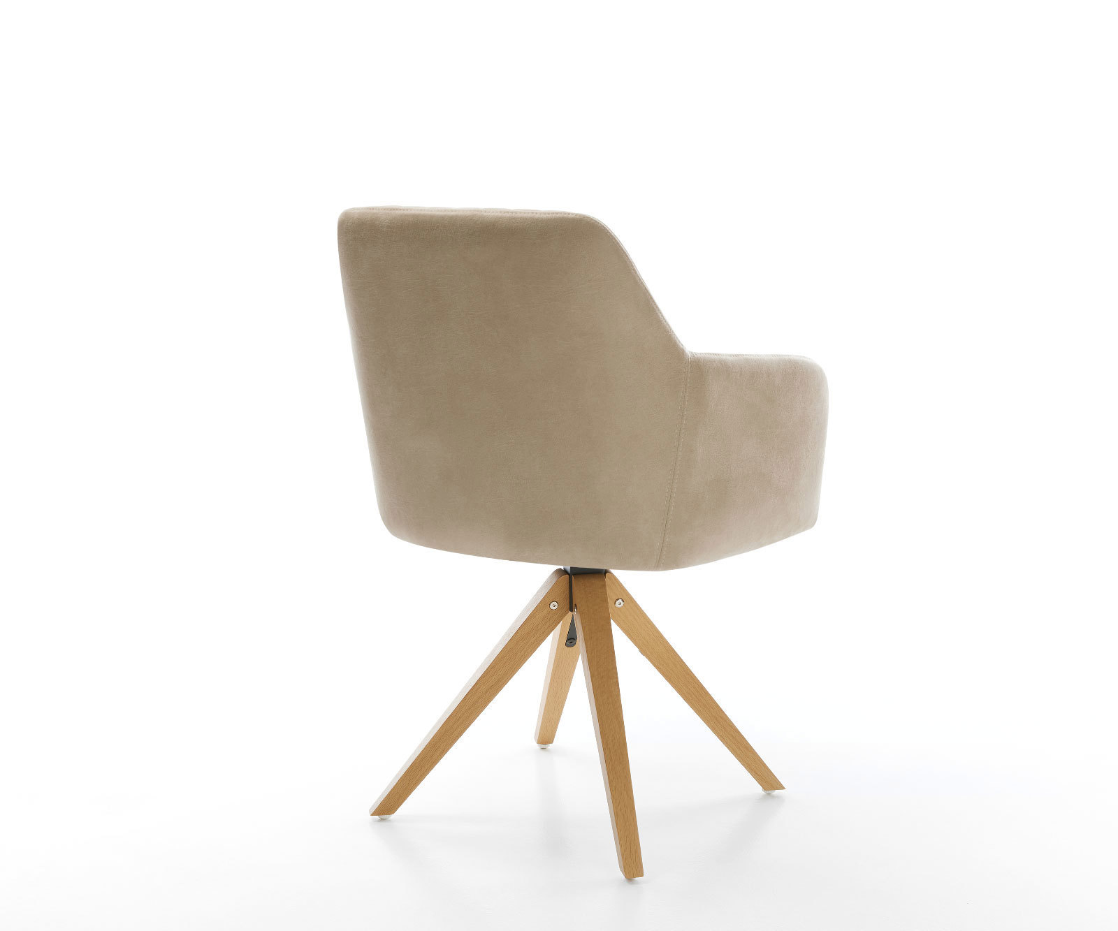 Jedálenská stolička Greg-Flex mikrovlákno béžová vintage drevená podstava hranatá prírodná vrecková pružina - Image 5