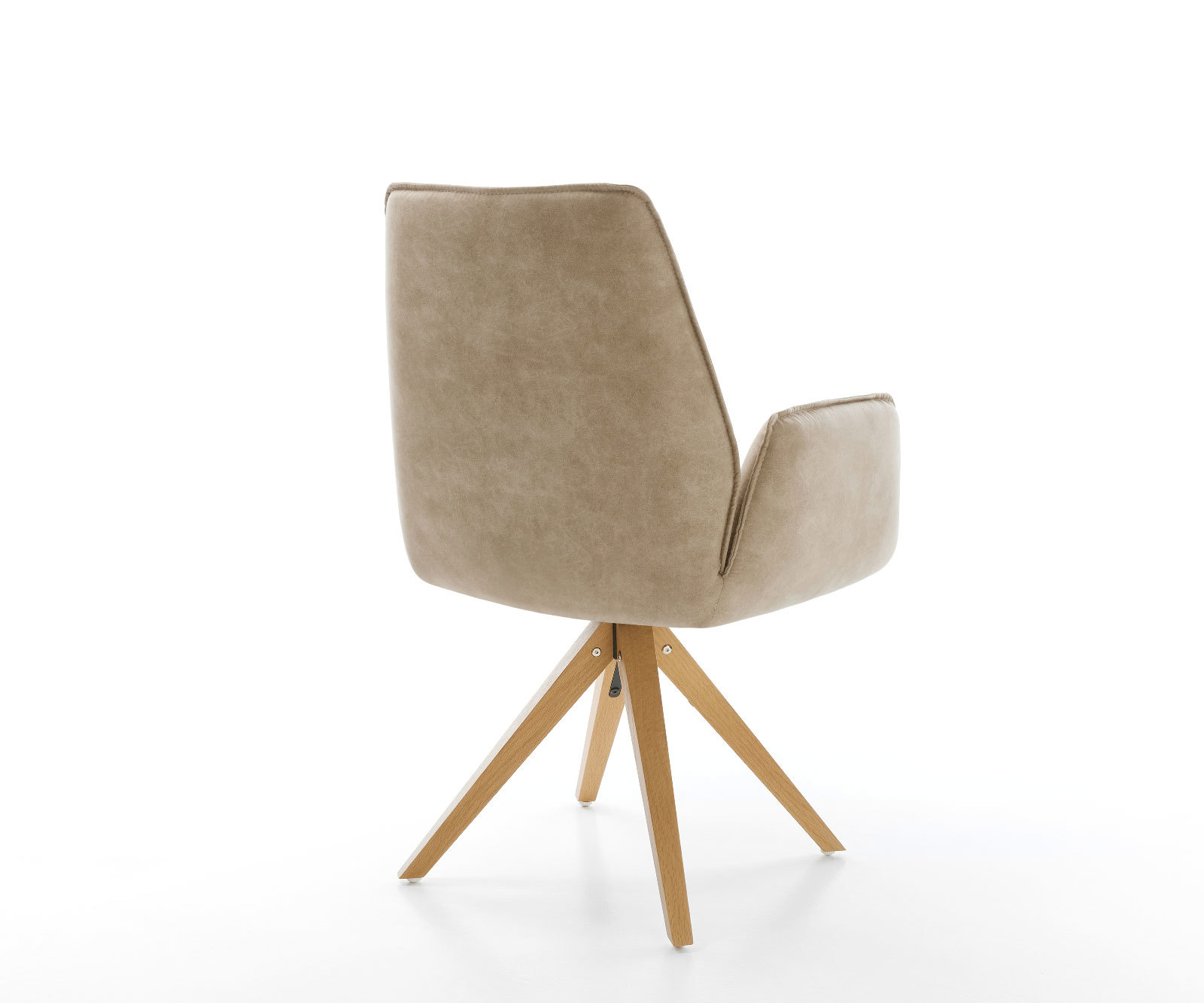 Jedálenská stolička Zoa-Flex mikrovlákno béžová vintage drevená podstava hranatá prírodná vrecková pružina - Image 5