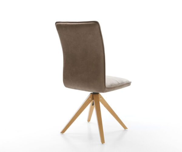 Maddy-Flex otočná stolička taupe vintage z mikrovlákna s drevenou základňou - Image 5
