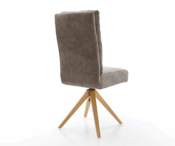 Otočná stolička Pela-Flex taupe vintage z mikrovlákna s drevenou základňou - Image 5