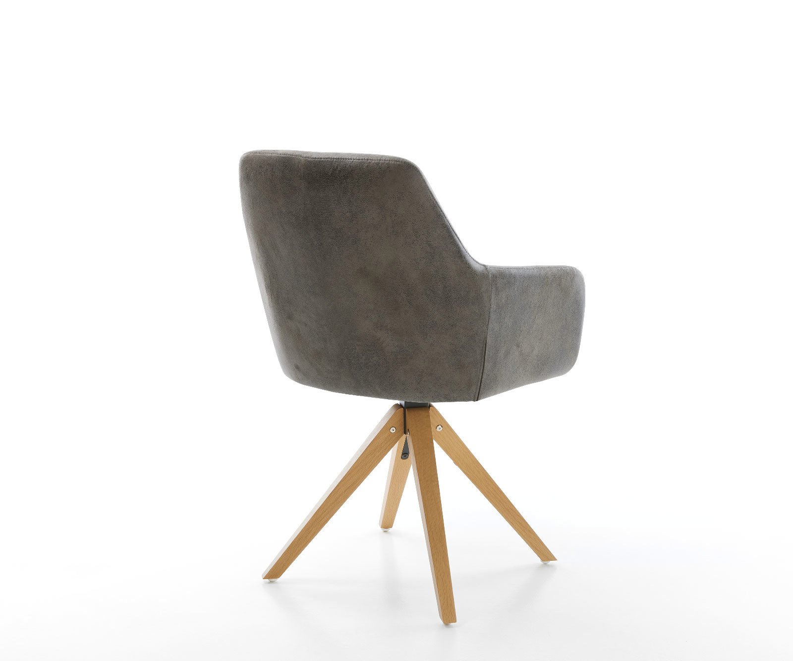 Jedálenská stolička Pejo-Flex mikrovlákno sivá vintage drevená podstava hranatá prírodná vrecková pružina - Image 5