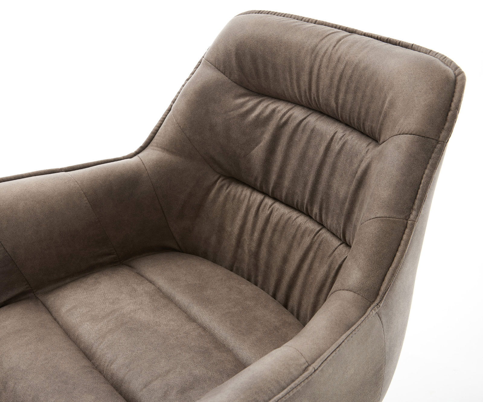 Jedálenská stolička Kaira-Flex mikrovlákno taupe vintage drevená podstava hranatá prírodná - Image 4