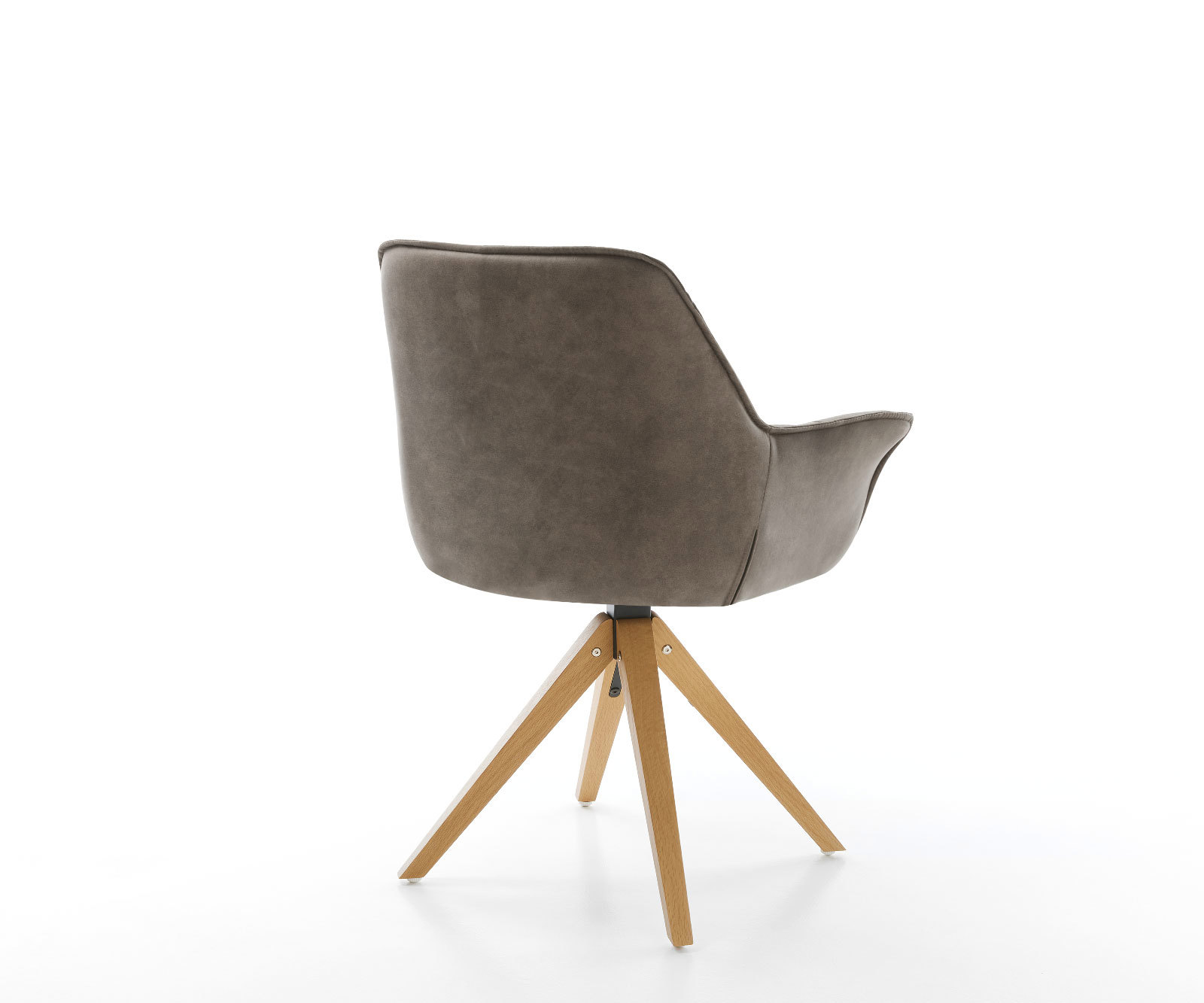 Jedálenská stolička Kaira-Flex mikrovlákno taupe vintage drevená podstava hranatá prírodná - Image 5