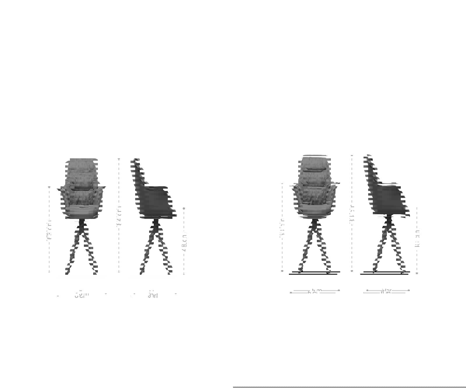 Jedálenská stolička Kaira-Flex mikrovlákno taupe vintage drevená podstava hranatá prírodná - Image 6