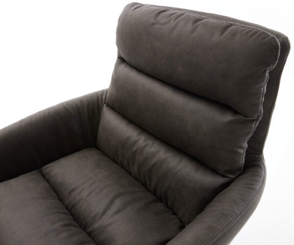 Jedálenská stolička Abelia-Flex s opierkami mikrovlákno antracit vintage drevená podstava hranatá prírodná - Image 4