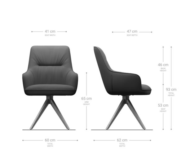 Jedálenská stolička Zelia-Flex drevená podnož štvorcová zamatová sivá - Image 6