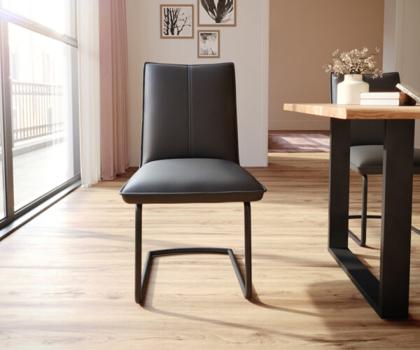 Jedálenská stolička Lelio-Flex console base round black pravá koža čierna - Image 2