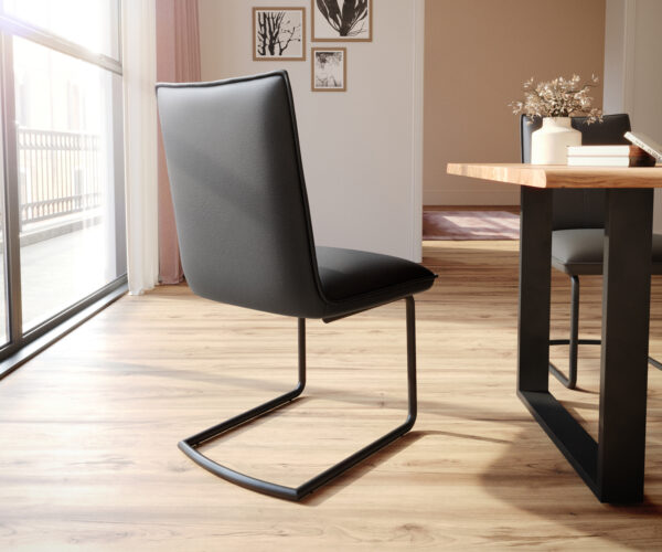 Jedálenská stolička Lelio-Flex console base round black pravá koža čierna - Image 5