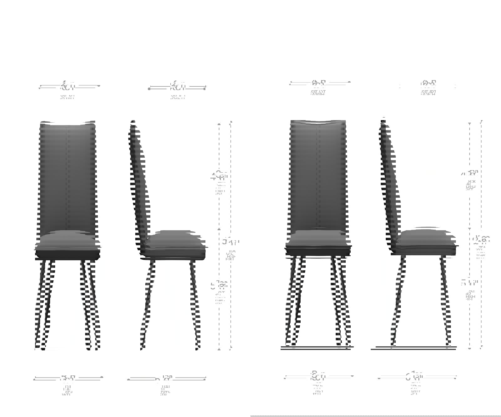 Jedálenská stolička Lelio-Flex zamat sivá 4-nohá zúžená nerezová oceľ vrecková pružina - Image 6