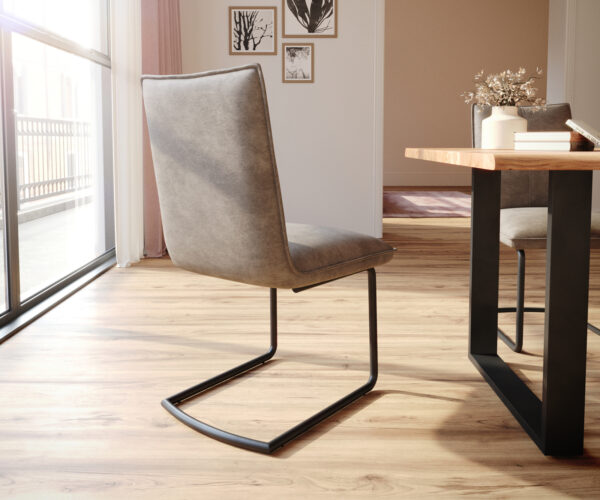 Jedálenská stolička Lelio-Flex console base round black microfiber taupe vintage - Image 5