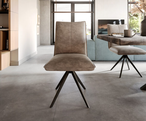 Lelio-Flex otočná stolička s krížovou základňou široká čierna mikrovlákno taupe 360° - Image 2