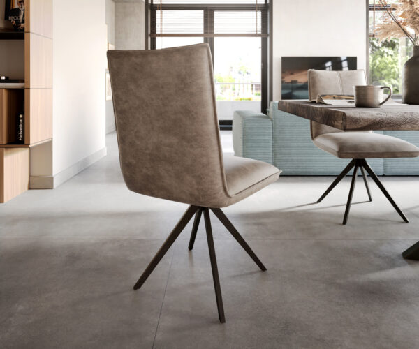 Lelio-Flex otočná stolička s krížovou základňou široká čierna mikrovlákno taupe 360° - Image 5