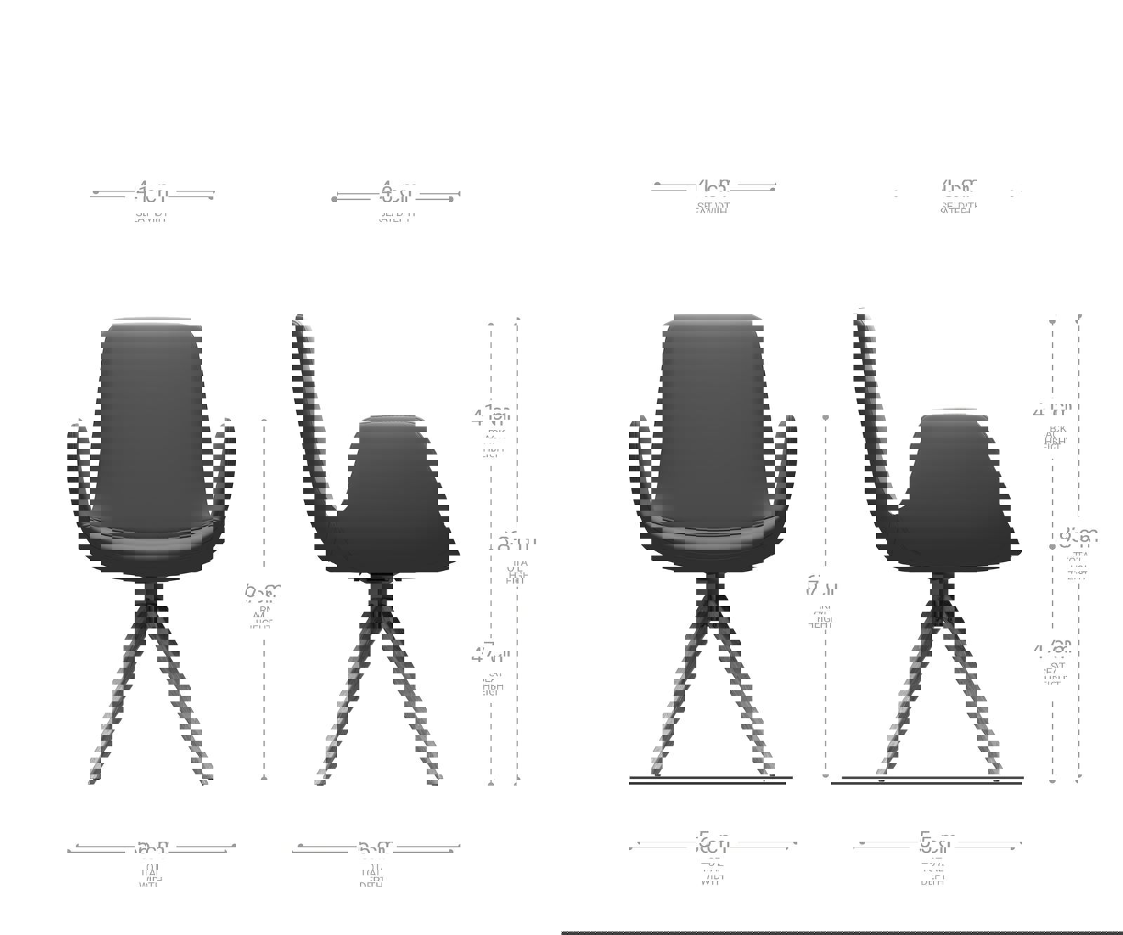 Jedálenská stolička Ilia-Flex s opierkami zamat sivá drevená podstava hranatá prírodná - Image 6