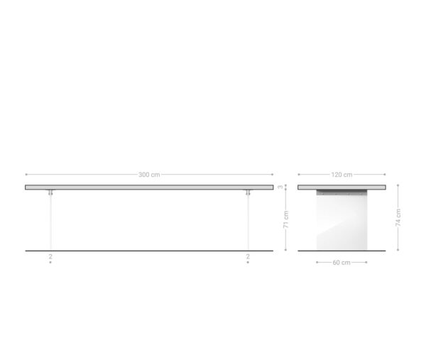 Jedálenský stôl Edge 300x100 cm zaoblený prírodný dub Swiss edge - Image 7
