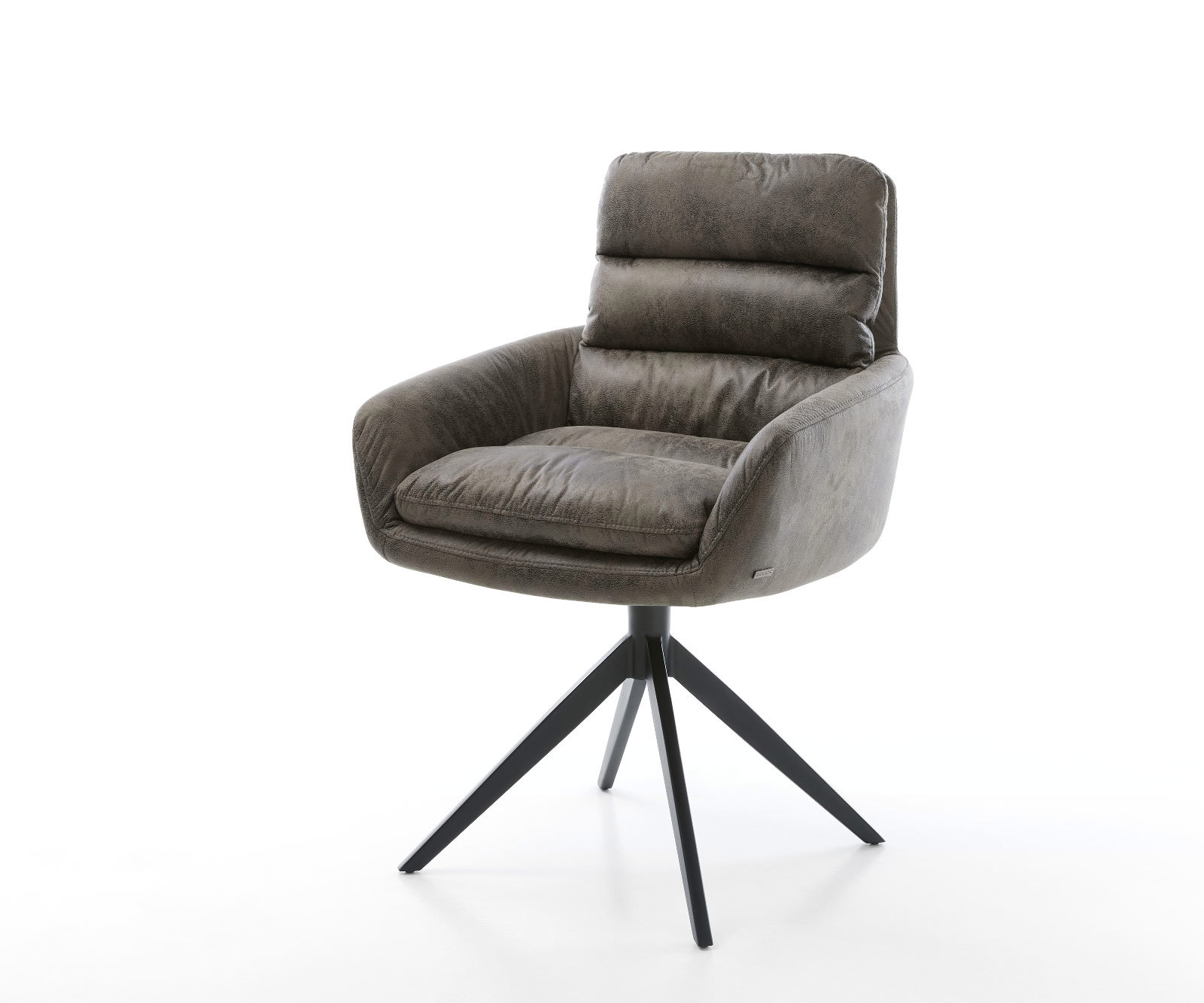 Jedálenská stolička Abelia-Flex s opierkami mikrovlákno sivá vintage krížová podstava široká čierna