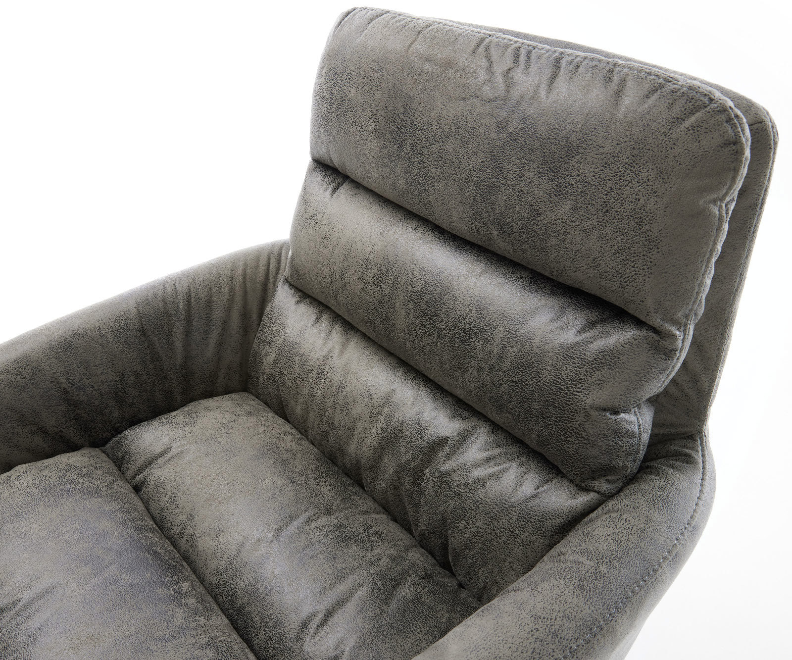 Jedálenská stolička Abelia-Flex s opierkami mikrovlákno sivá vintage krížová podstava široká čierna - Image 4