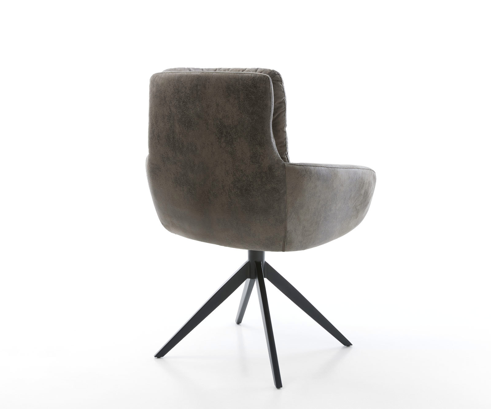 Jedálenská stolička Abelia-Flex s opierkami mikrovlákno sivá vintage krížová podstava široká čierna - Image 5