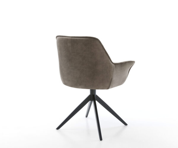 Jedálenská stolička Kaira-Flex mikrovlákno taupe vintage krížová podstava široká čierna - Image 5