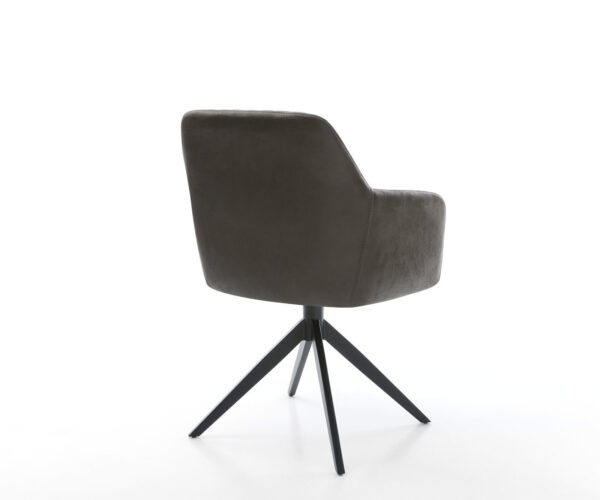 Jedálenská stolička Greg-Flex antracitová vintage krížová podnož široká čierna otočná o 360° - Image 5