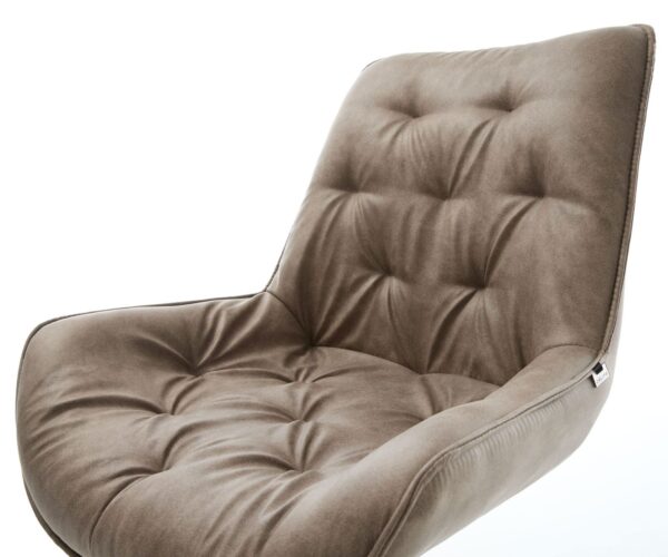 Jedálenská stolička Taimi-Flex taupe vintage krížová podnož široká nerezová oceľ otočná o 360° - Image 4