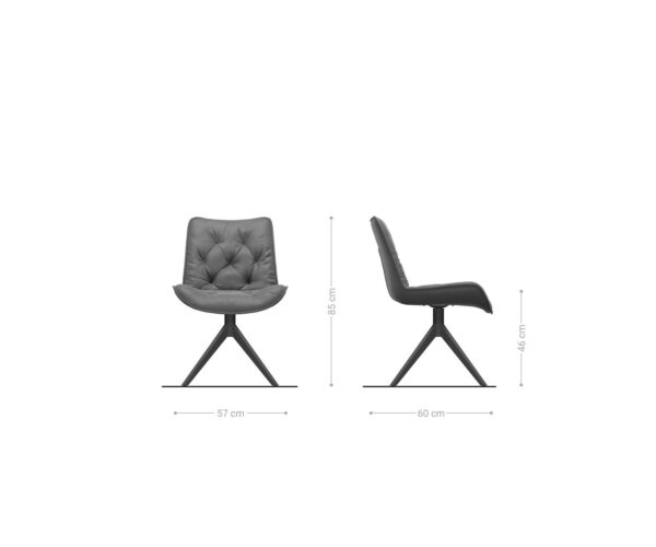 Jedálenská stolička Taimi-Flex taupe vintage krížová podnož široká nerezová oceľ otočná o 360° - Image 6