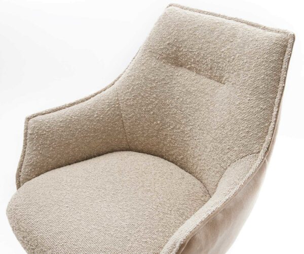 Barová stolička Alja-Flex konzolová základňa plochá nerezová oceľ zmiešané materiály taupe vreckové pružiny - Image 4
