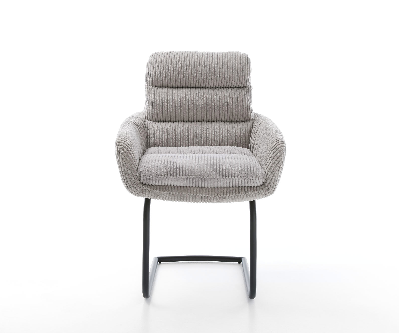 Jedálenská stolička Abelia-Flex s opierkami manšester striebornošedá jedálenská stolička okrúhla čierna - Image 2