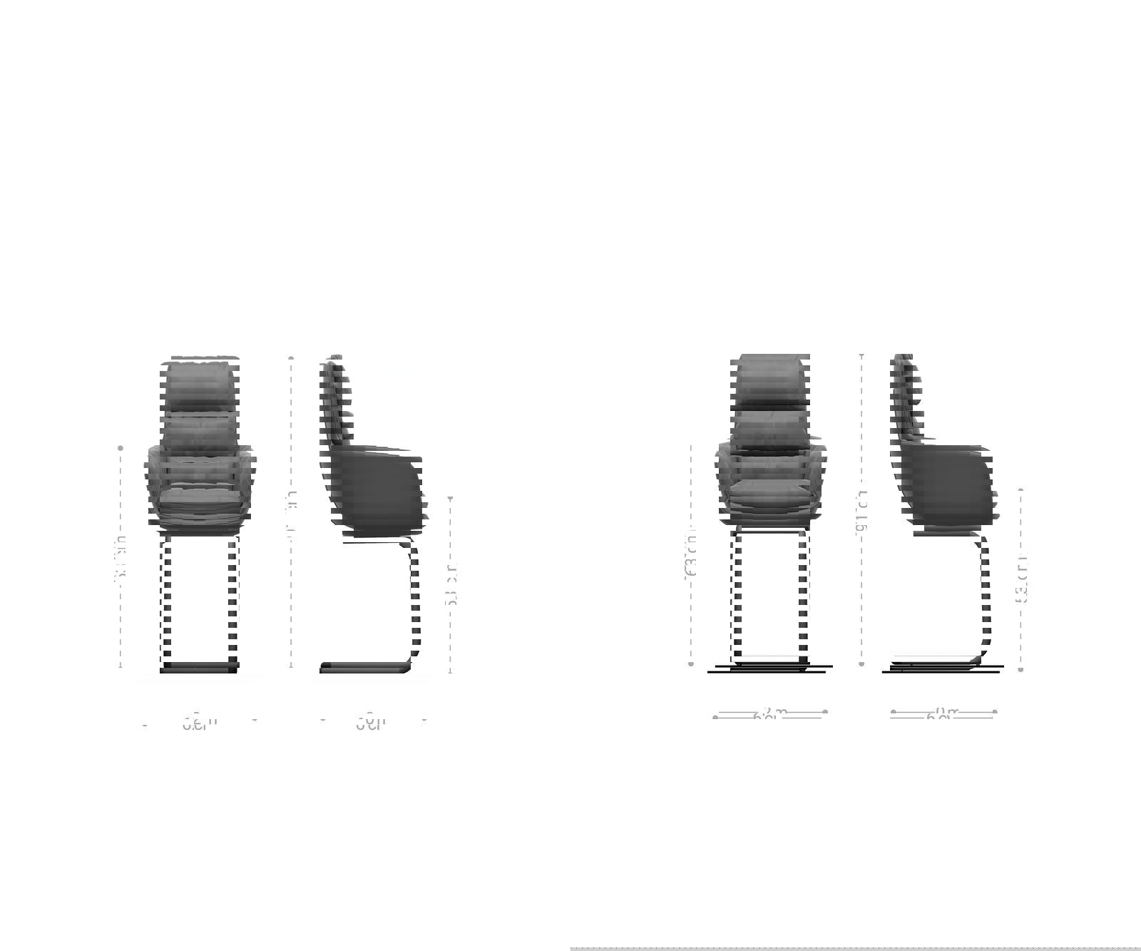 Jedálenská stolička Abelia-Flex s opierkami manšester striebornošedá jedálenská stolička okrúhla čierna - Image 6